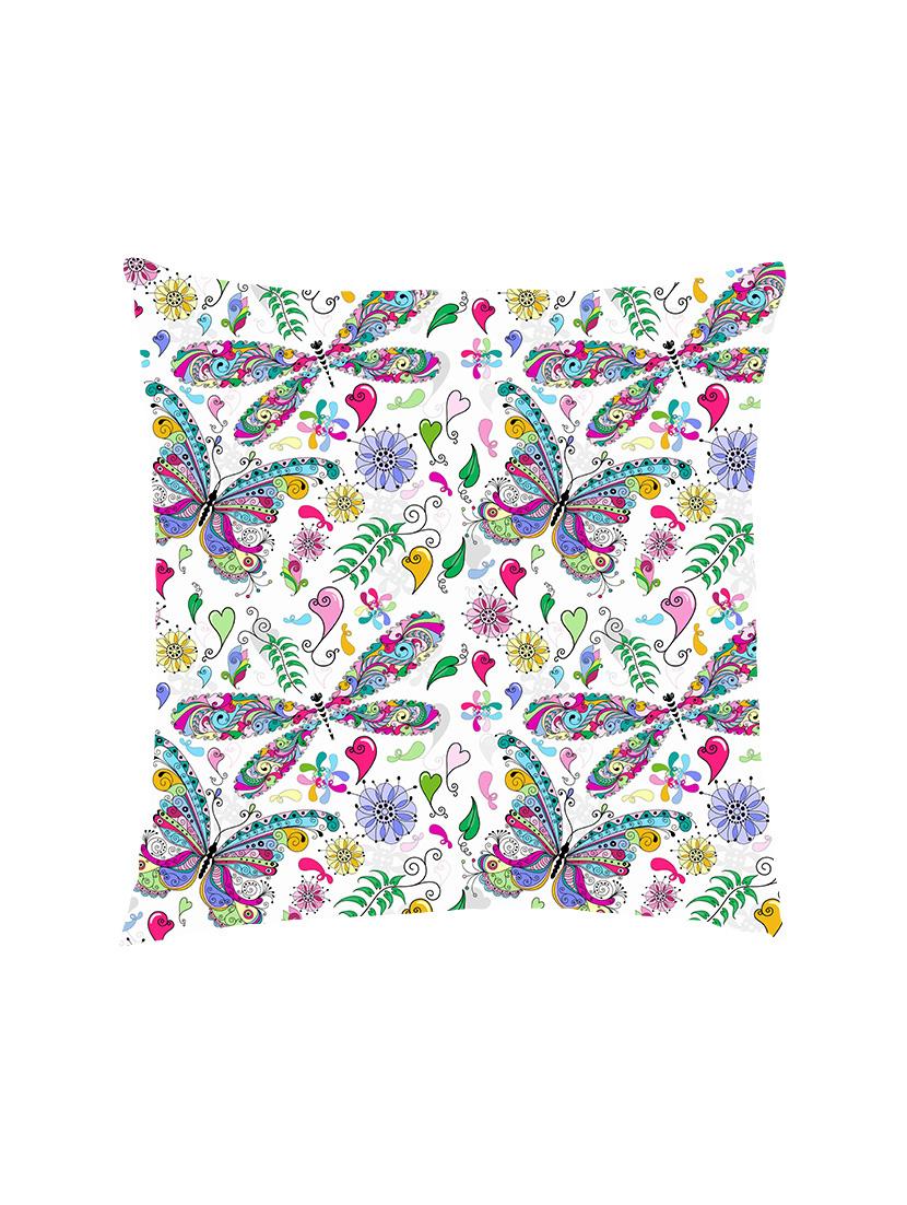 digital printed cushion cover with colorful flower and  butterflies - 13285809 -  Zoom Image - 0