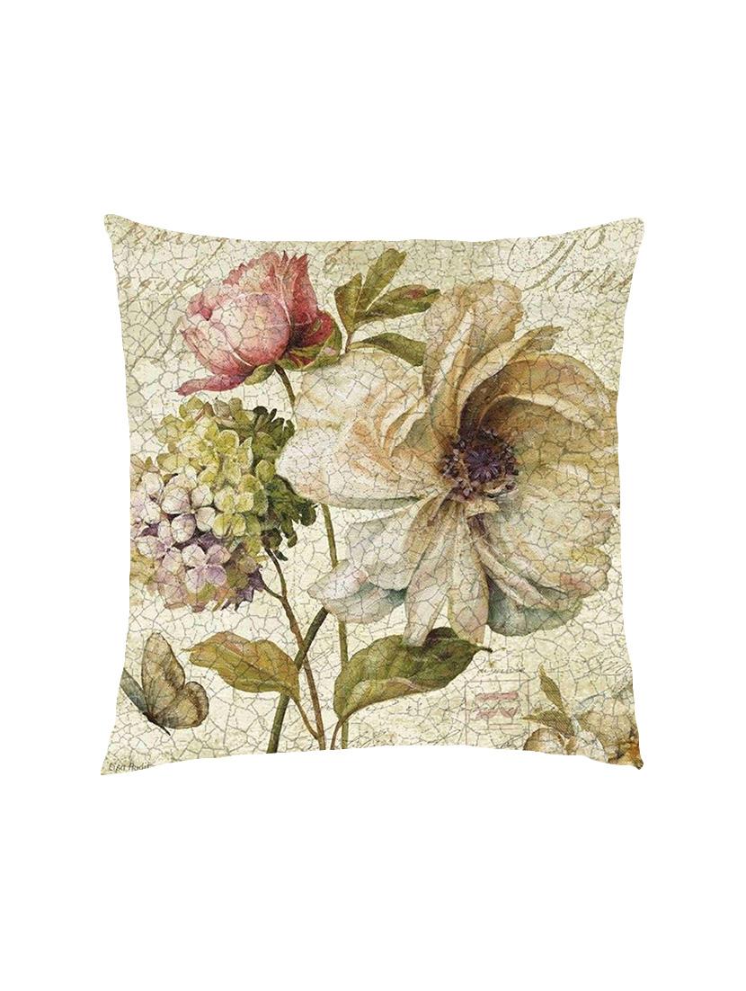 digital printed cushion cover with cracked white vintage flowers - 13285816 - Zoom Image - 0