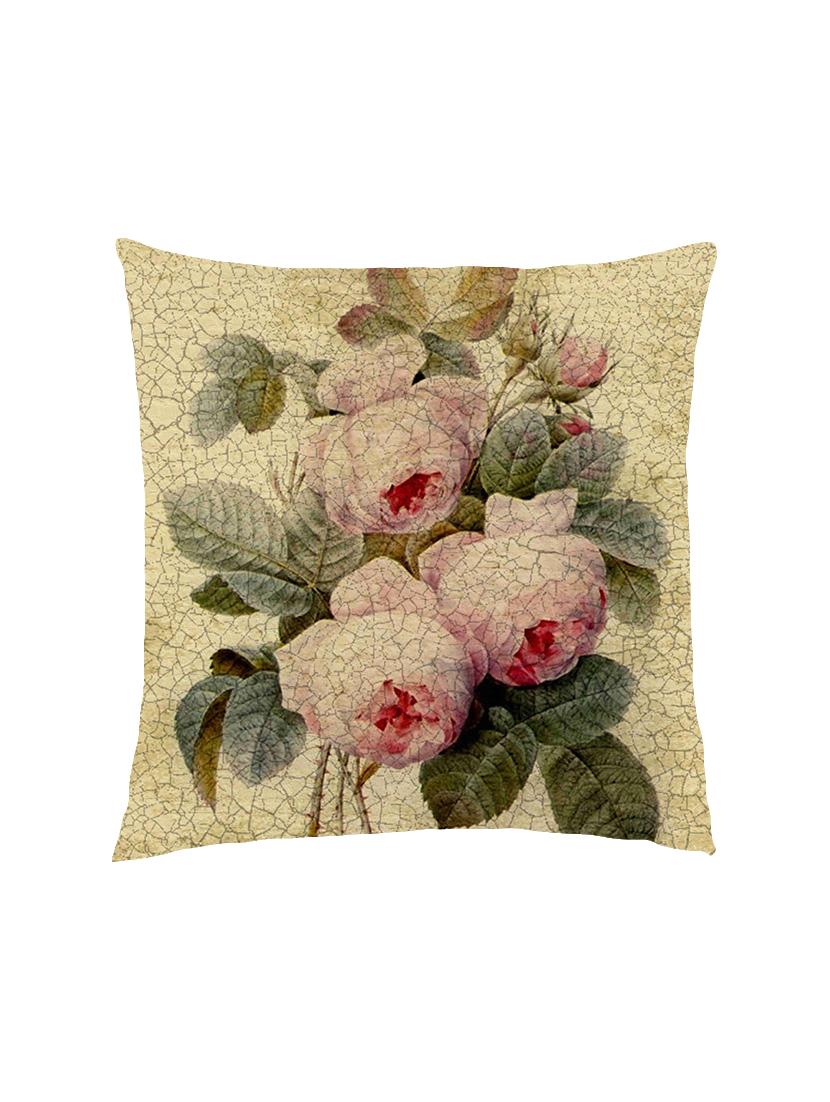 digital printed cushion cover with cracked vintage baby pink rose bunch - 13285818 -  Zoom Image - 0