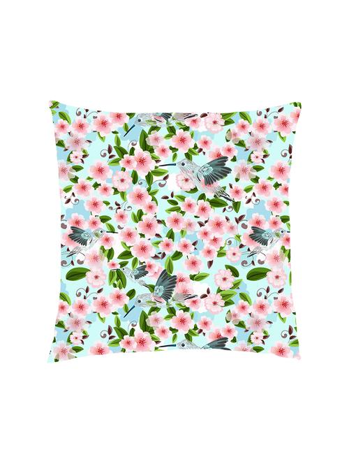 digital printed cushion cover with pink flowers and birds - 13285832 -  Standard Image - 0