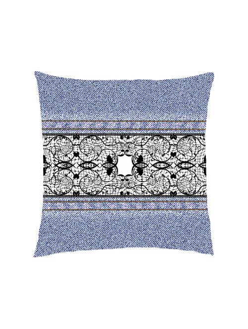 digital printed cushion cover with light blue denim with geometric jaal - 13285835 -  Standard Image - 0
