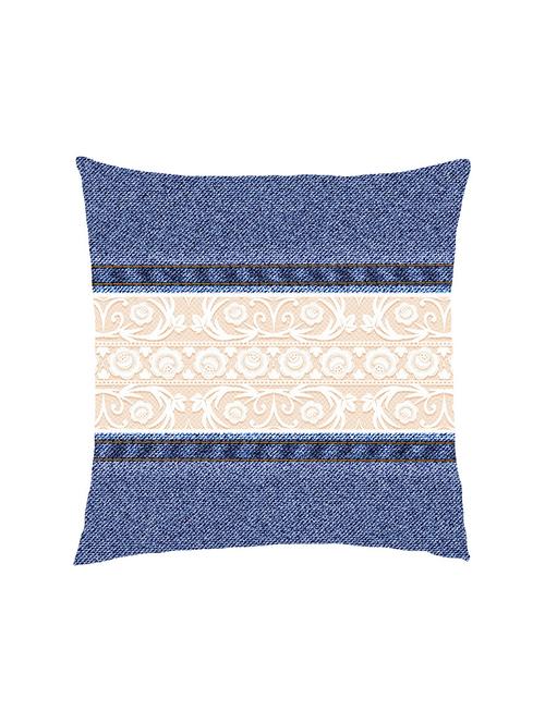 digital printed cushion cover with  denim with lace - 13285838 -  Standard Image - 0