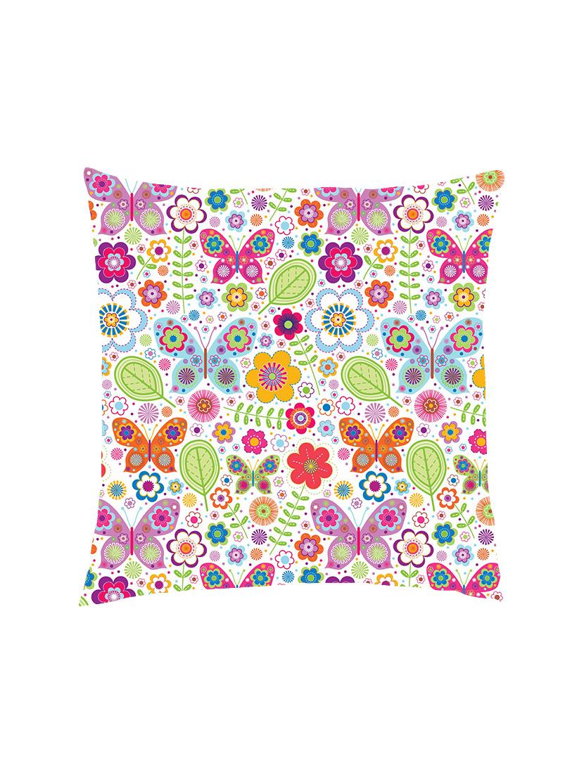 digital printed cushion cover with colorful butterflies and flowers - 13285845 -  Zoom Image - 0