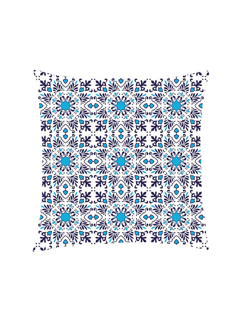 digital printed cushion cover with blue geometric overall design - 13285864 -  Zoom Image - 0