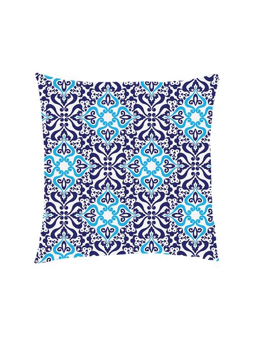 digital printed cushion cover with navy blue and sky blue geometric design - 13285867 -  Standard Image - 0