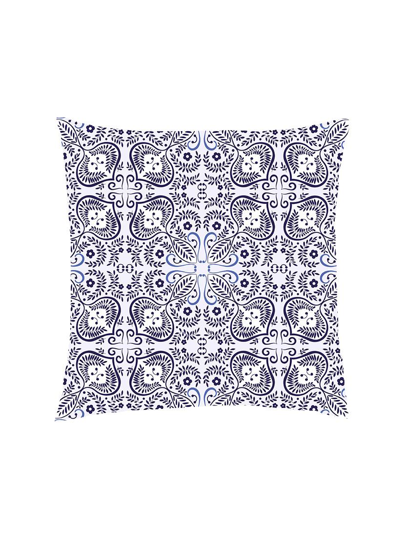 digital printed cushion cover with navy blue abstract leaves - 13285868 -  Zoom Image - 0