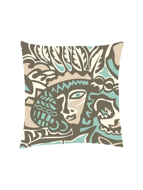 digital printed cushion cover with tribal abstract face - 13285872 - Standard Image - 0