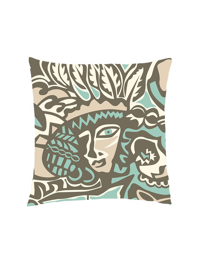 digital printed cushion cover with tribal abstract face - 13285872 - Zoom Image - 0