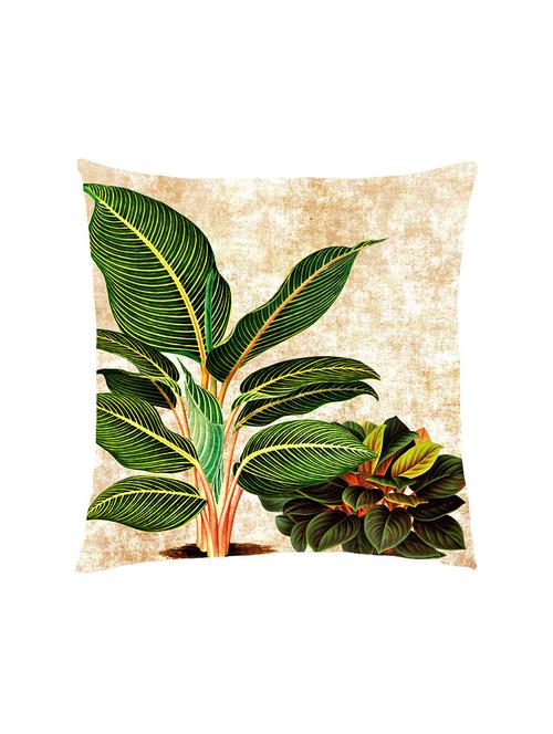 digitally printed tropical leaf satin cushion cover - 13285907 - Standard Image - 0