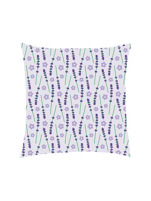 digitally printed leaf & geometric flowers satin cushion cover - 13285925 - Standard Image - 0