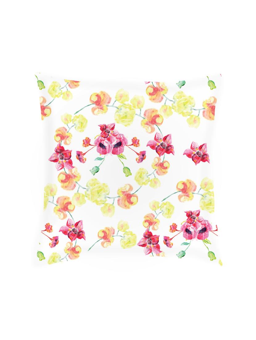 digitally printed floral design satin cushion cover - 13285928 - Zoom Image - 0