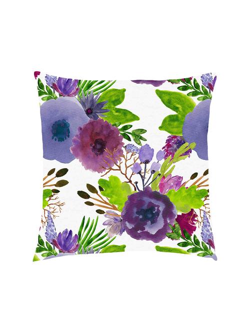 digitally printed flowers & leafs design satin cushion cover - 13285930 - Standard Image - 0
