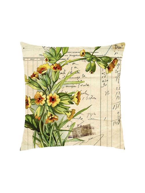 digitally printed text & flowers satin cushion cover - 13285937 -  Standard Image - 0