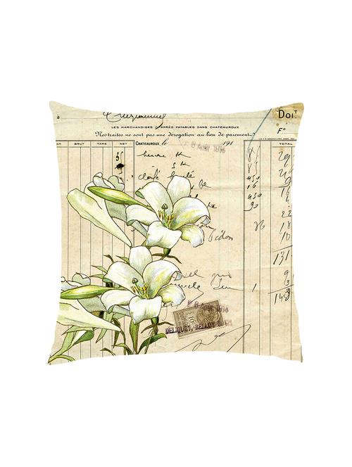 digitally printed text & flowers satin cushion cover - 13285938 - Standard Image - 0