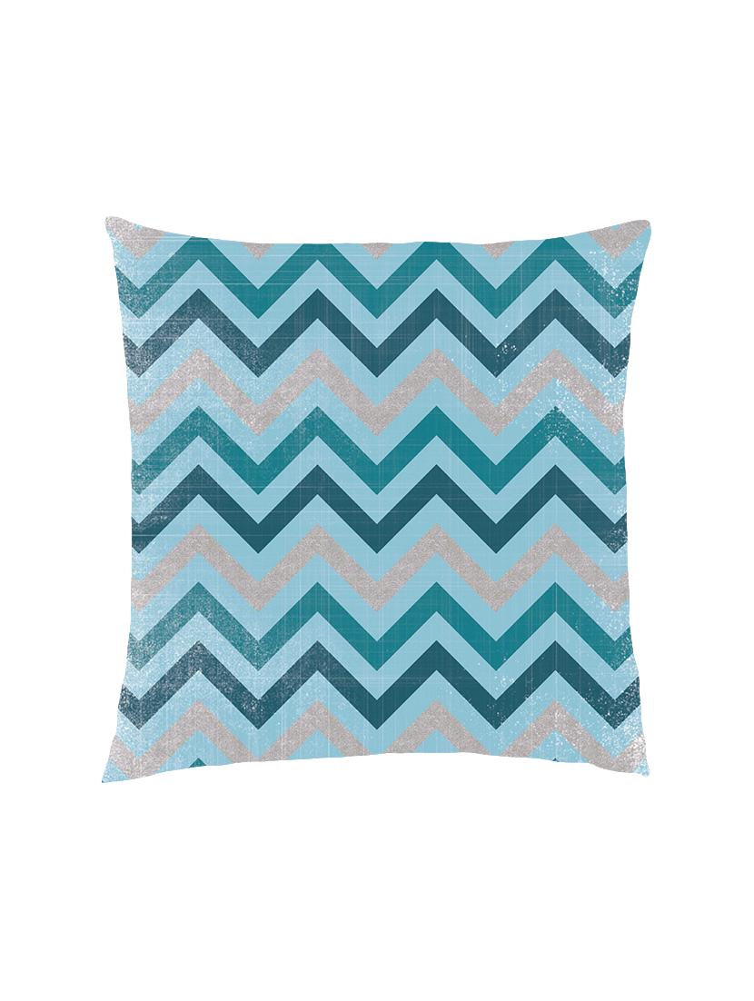 digitally printed zig-zag distorted lines satin cushion cover - 13285939 -  Zoom Image - 0