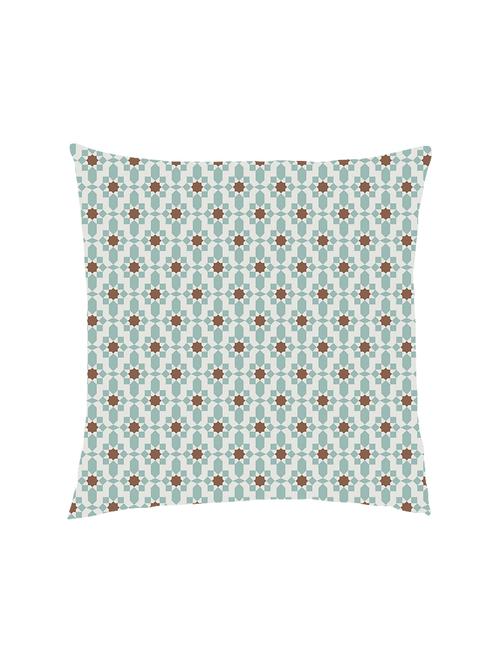 digitally printed geometric flowers satin cushion cover - 13285940 - Standard Image - 0