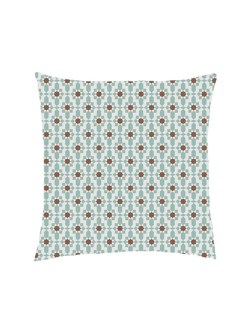 digitally printed geometric flowers satin cushion cover - 13285940 - Zoom Image - 0