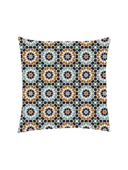 digitally printed geometric flowers satin cushion cover - 13285942 -  Standard Image - 0