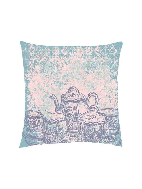 digitally printed vintage cup&coaster sets satin cushion cover - 13285954 -  Standard Image - 0