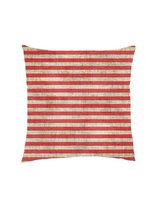 digitally printed horizontal stripes vintage effect satin cushion cover - 13285959 - Standard Image - 0