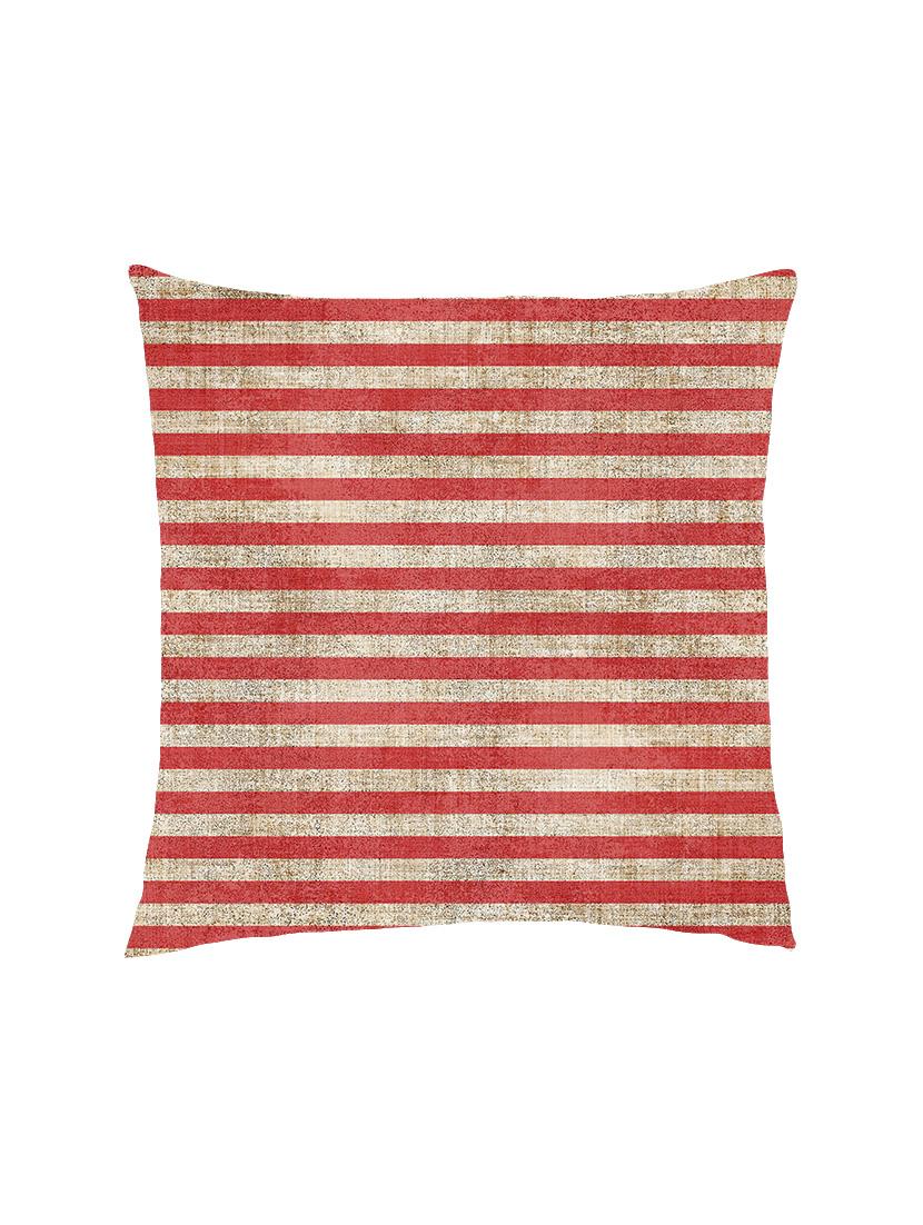 digitally printed horizontal stripes vintage effect satin cushion cover - 13285959 - Zoom Image - 0