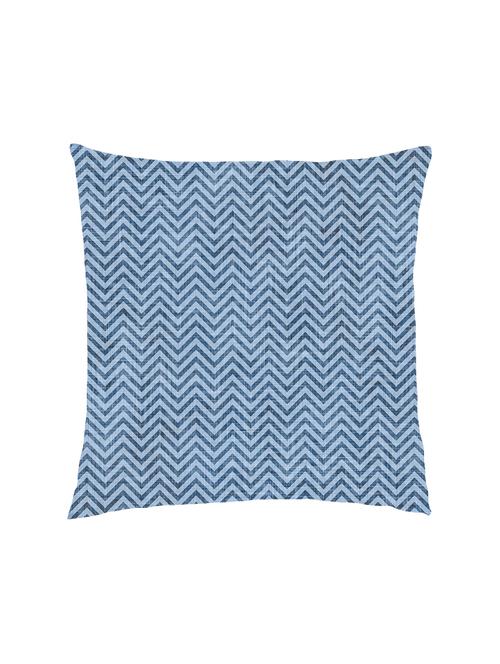 digitally printed burlap look & zig-zag lines satin cushion cover - 13285962 -  Standard Image - 0