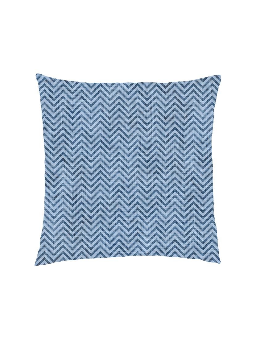 digitally printed burlap look & zig-zag lines satin cushion cover - 13285962 -  Zoom Image - 0