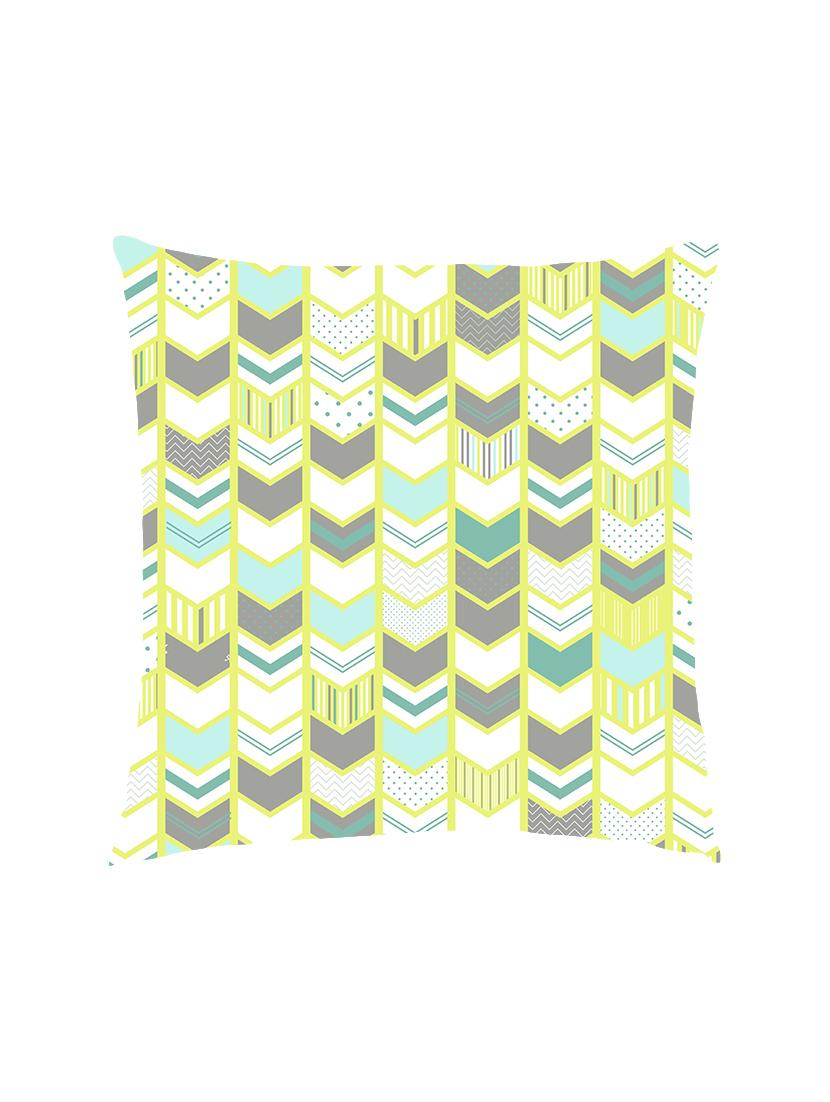 digitally printed geometric pattern satin cushion cover - 13285980 -  Zoom Image - 0