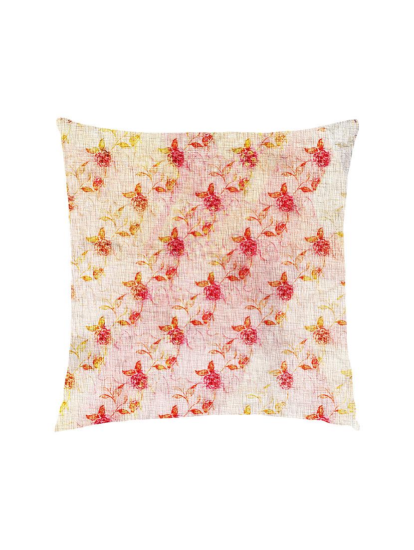 digitally printed floral design satin cushion cover - 13285982 -  Zoom Image - 0