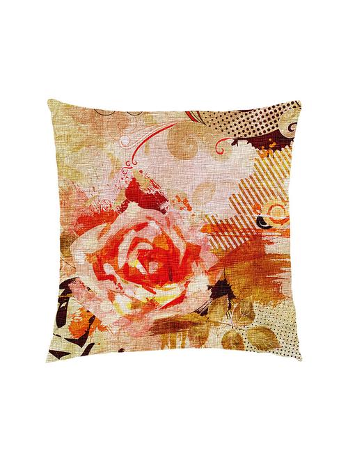 digitally printed abstract floral design satin cushion cover - 13285983 -  Standard Image - 0
