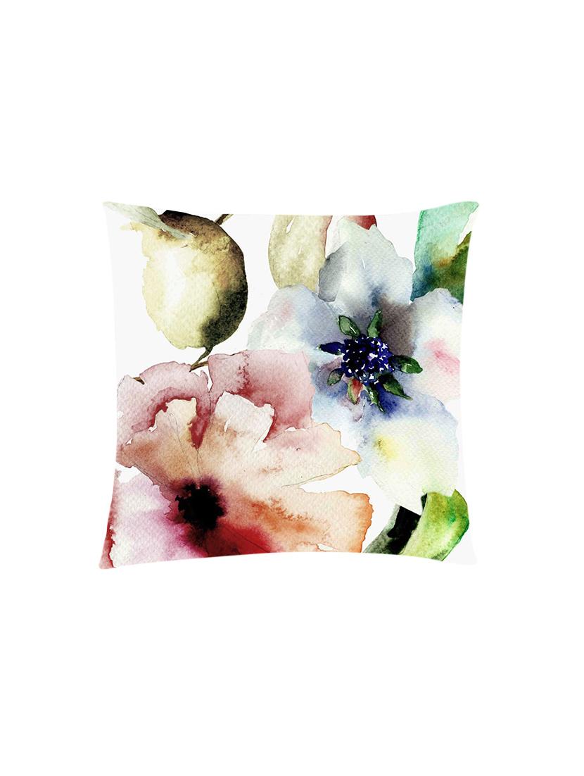 digitally printed watercolour floral design satin cushion cover - 13285991 - Zoom Image - 0