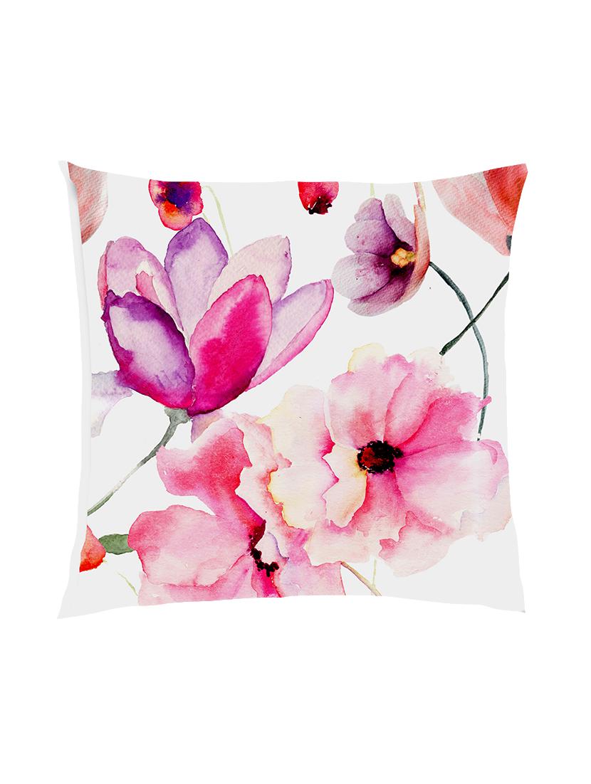 digitally printed watercolour floral design satin cushion cover - 13285999 -  Zoom Image - 0