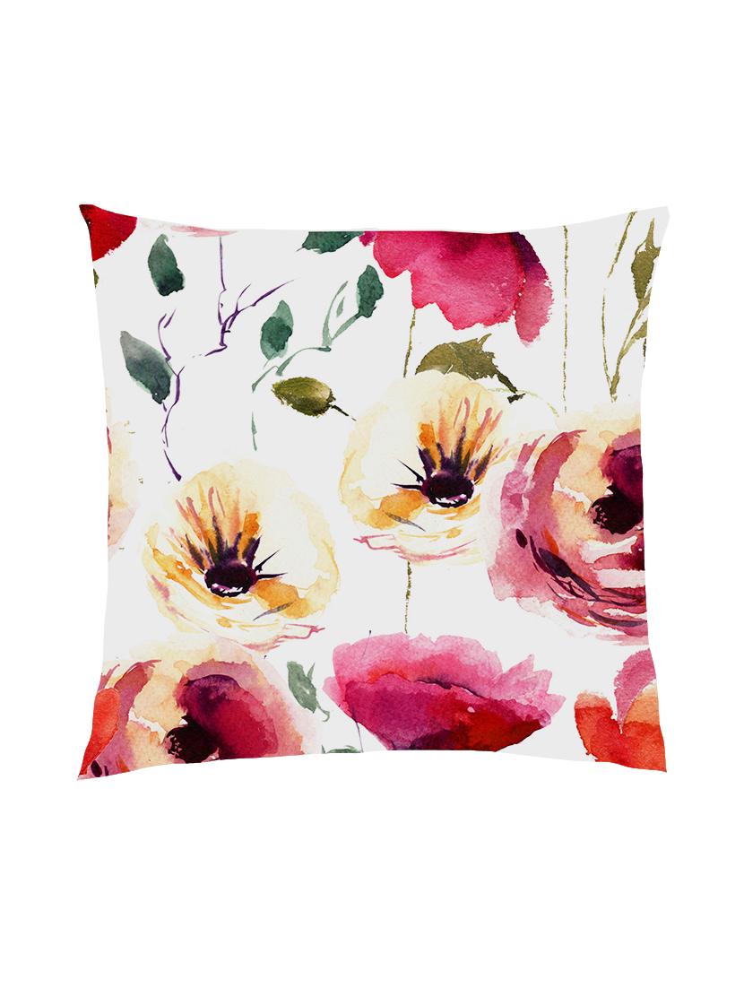 digitally printed watercolour floral design satin cushion cover - 13286001 -  Zoom Image - 0