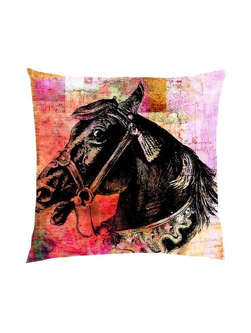 digitally printed background & a horse head satin cushion cover - 13286017 -  Standard Image - 0