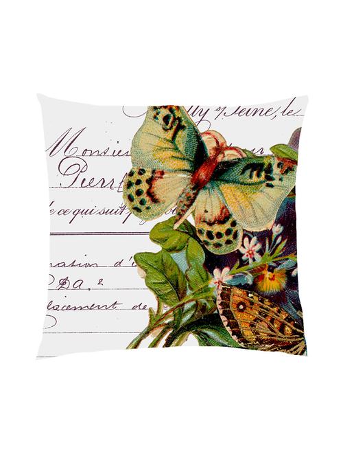 digitally printed text & butterfly satin cushion cover - 13286019 -  Standard Image - 0