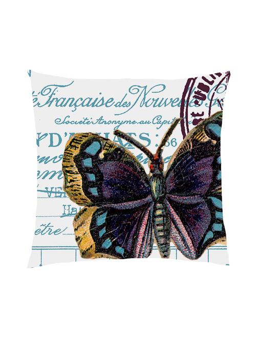 digitally printed text & butterfly satin cushion cover - 13286023 -  Standard Image - 0