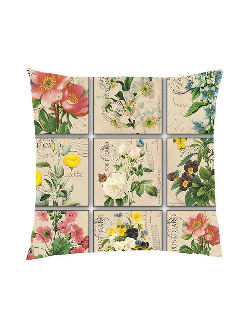 digitally printed background & flowers satin cushion cover - 13286034 -  Standard Image - 0
