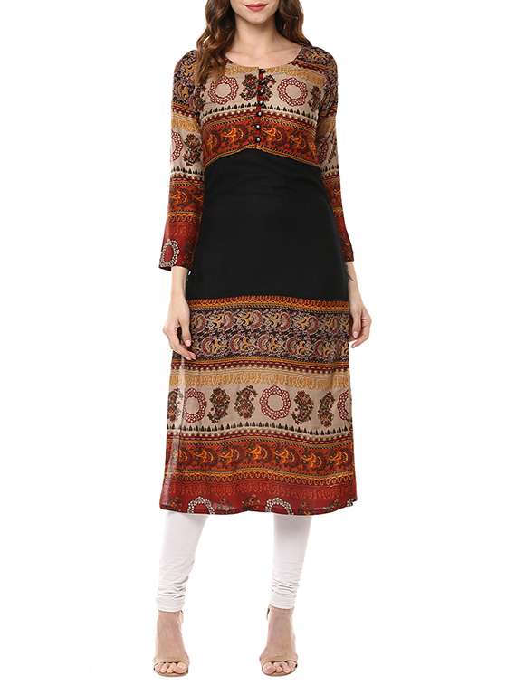 printed straight kurta