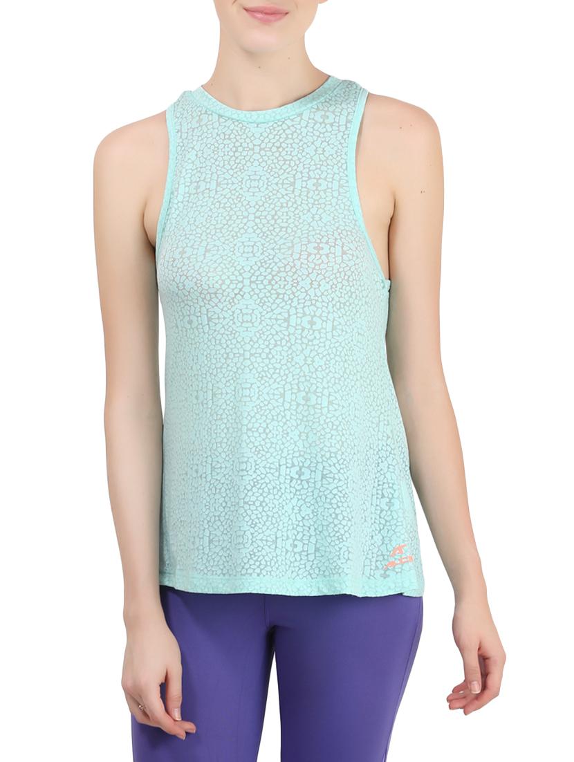 green printed tank top