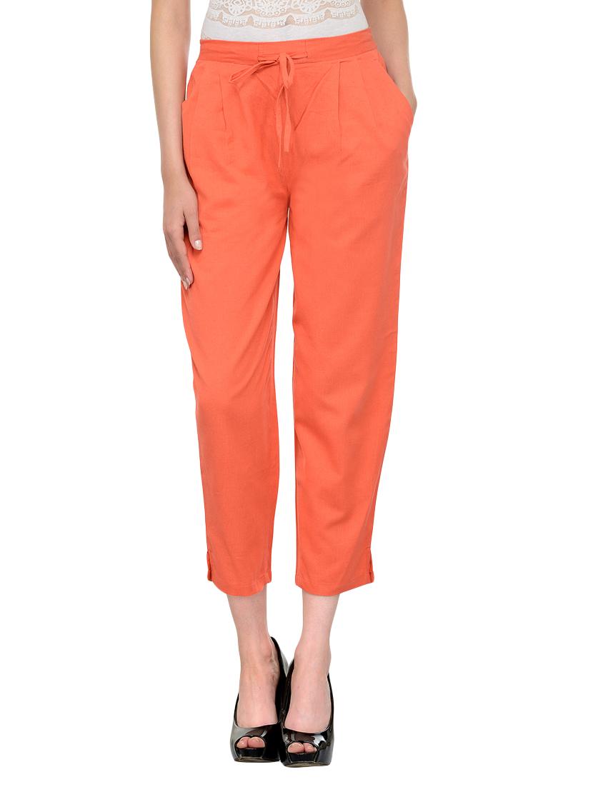 peach cotton trouser - 13287277 - Zoom Image - 0
