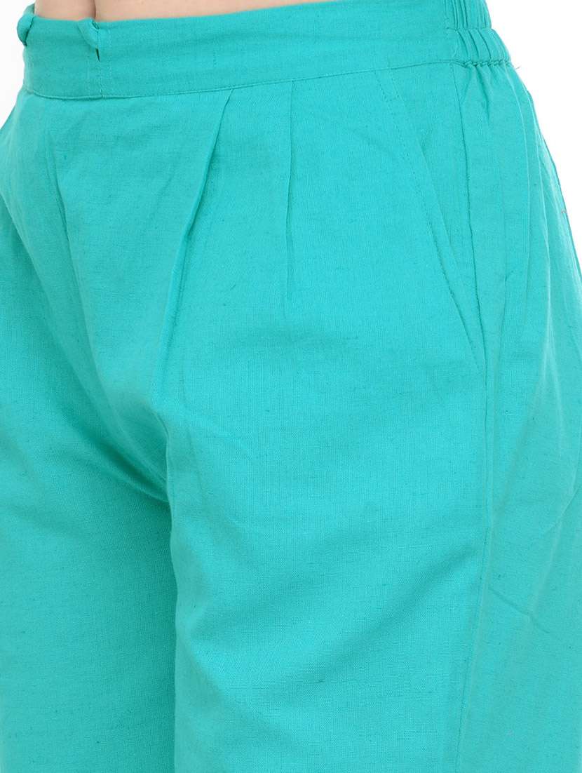 light blue cotton trouser - 13287278 - Standard Image - 3