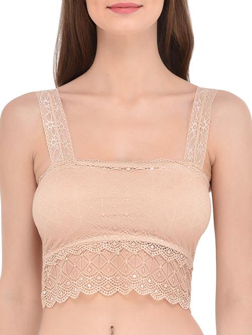beige lace bralette - 13294068 - Standard Image - 0