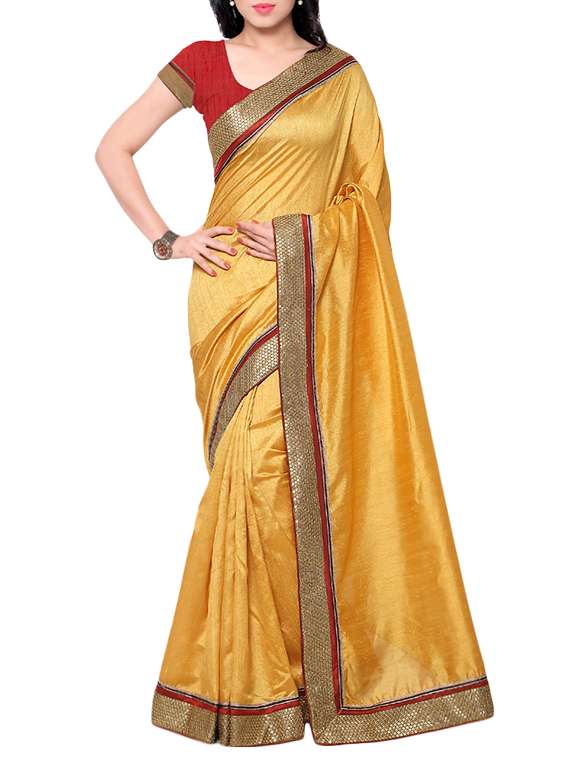 gold silk bordered saree with blouse