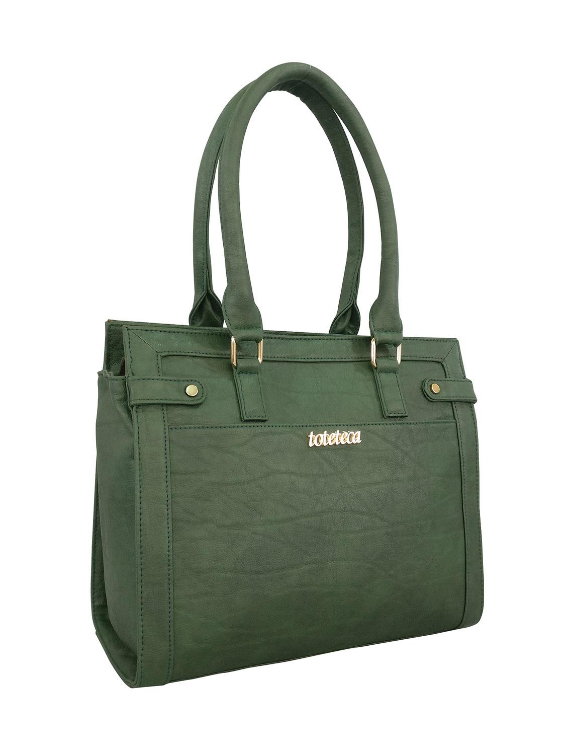 green leatherette handbag - 13303317 - Standard Image - 3