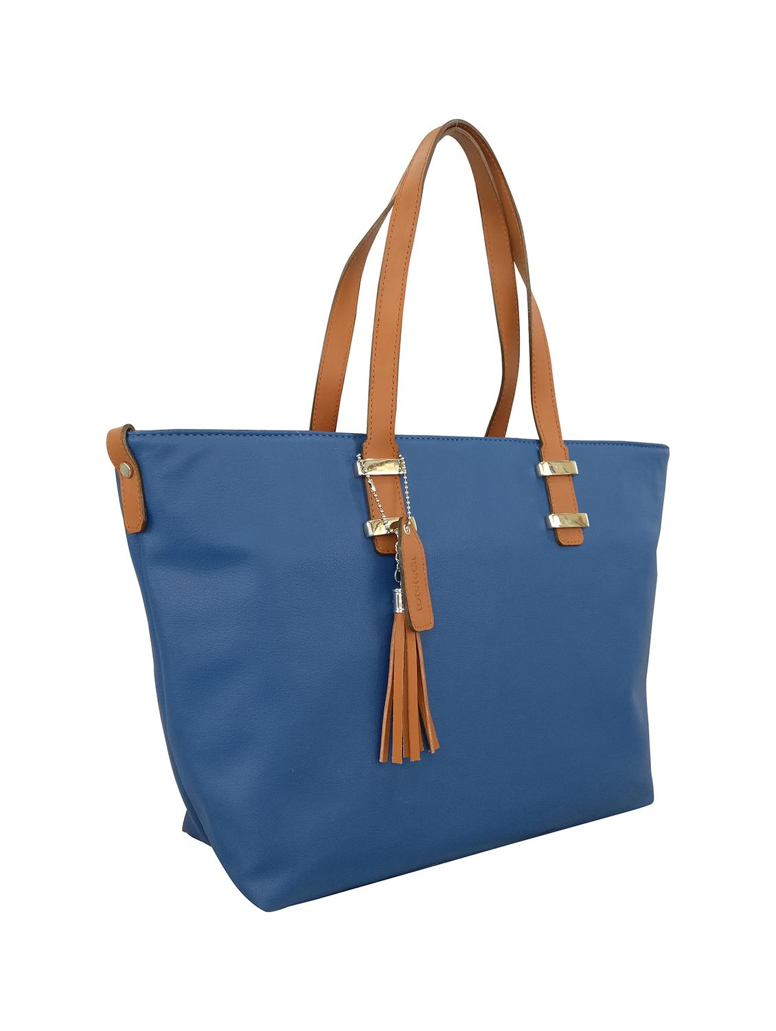blue leatherette handbag - 13303337 - Standard Image - 3