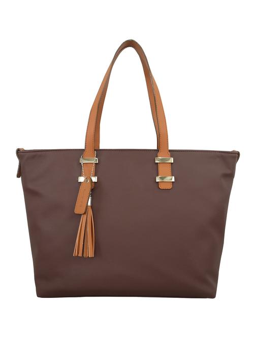 brown leatherette handbag - 13303338 - Standard Image - 0