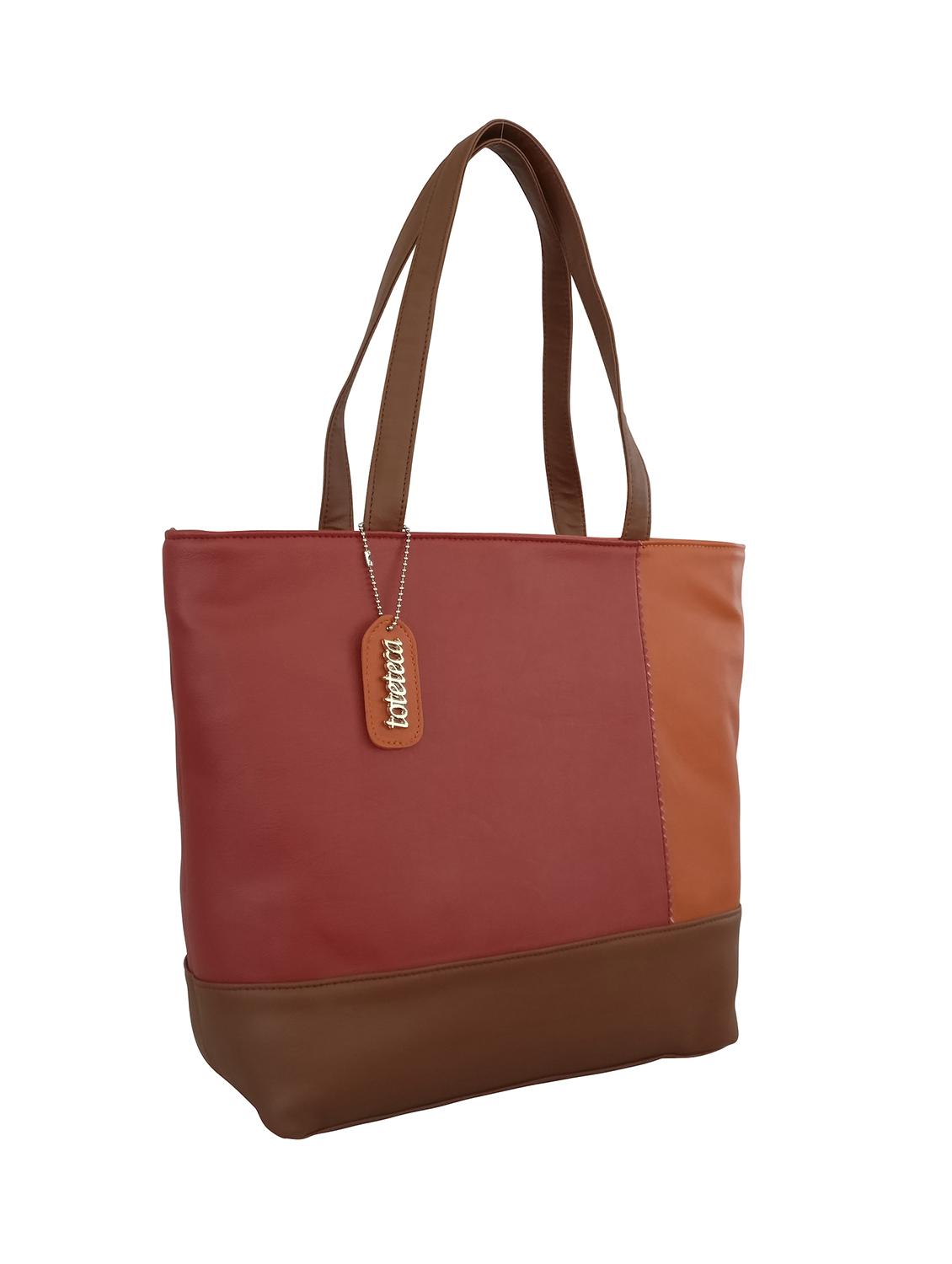 maroon leatherette handbag - 13303343 - Standard Image - 3