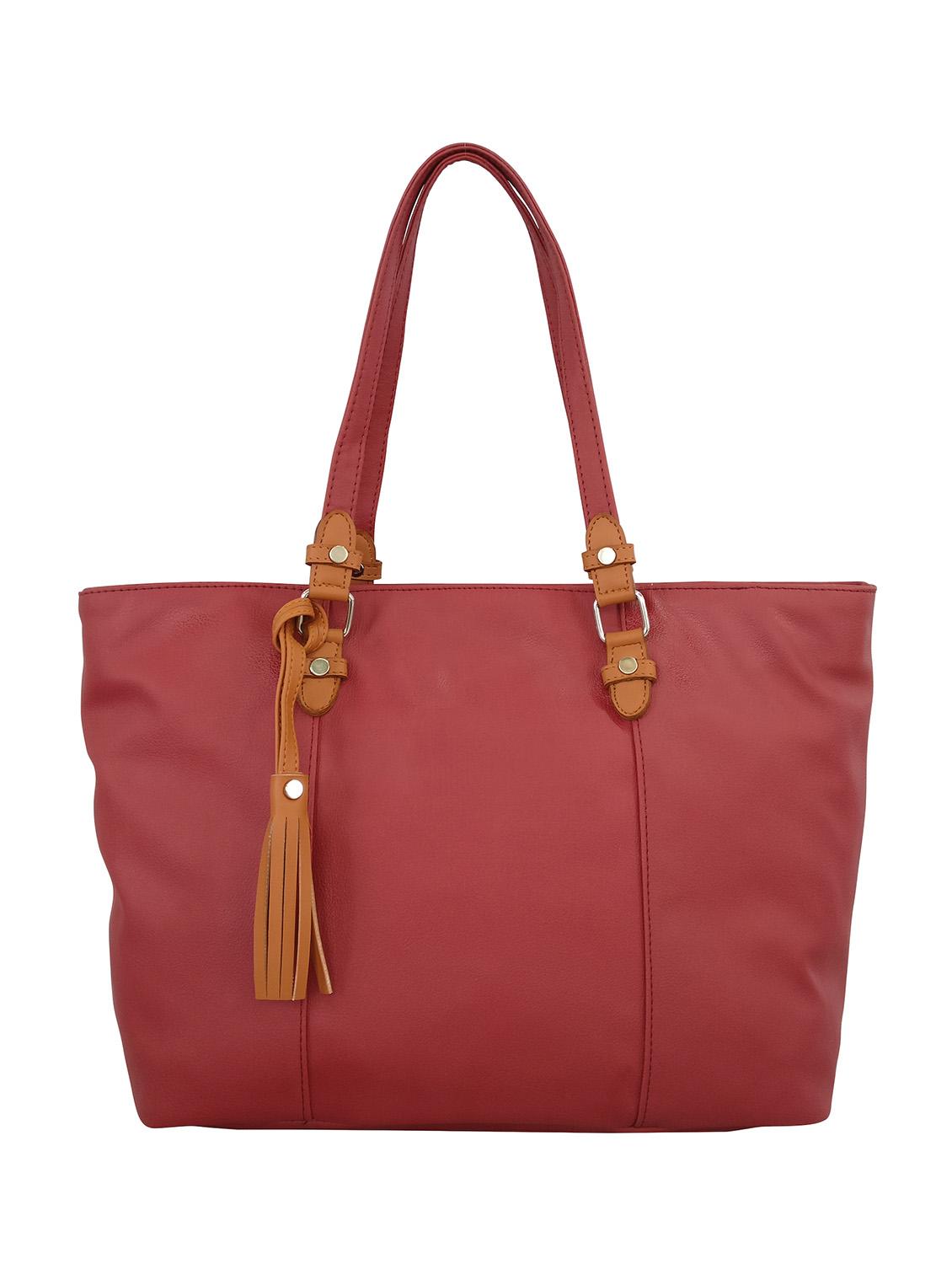 maroon leatherette  handbag - 13303351 -  Zoom Image - 0