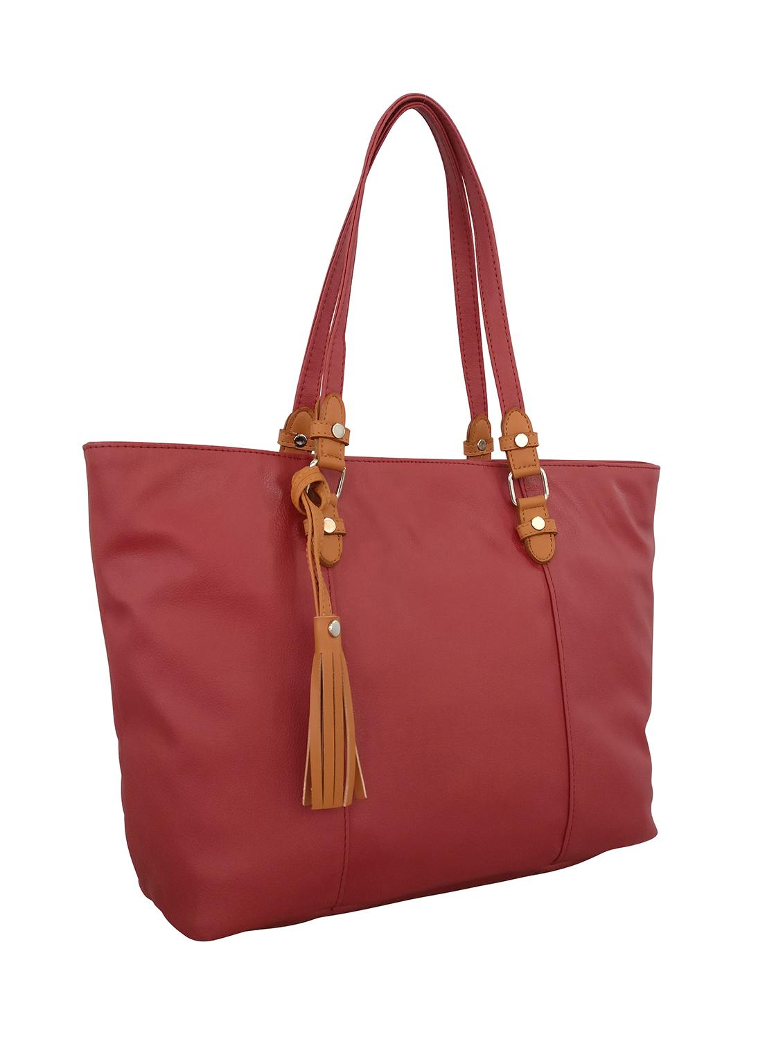 maroon leatherette handbag - 13303351 - Standard Image - 3