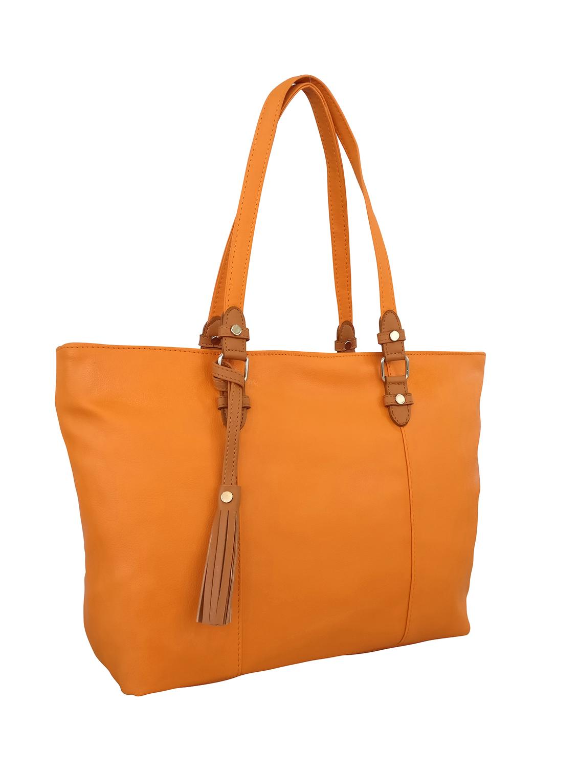 orange leatherette handbag - 13303352 - Standard Image - 3